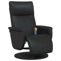 vidaXL Sillón reclinable masaje con reposapiés cuero sintético Marrón, Gris, Negro Sillon Dormitorio Sillon Comodos Silla Relax Sillón Sofá - details 0