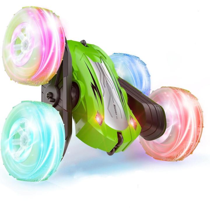 Coche Teledirigido,Coche AcrobáTico Camiones 360 Grados De RotacióN,Juguete Niño Regalo 3 4 5 6 7 8 9 12 Años Niña 2.4Ghz Niños Coche Teledirigido con Luces Incluye Batería Recargable