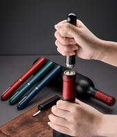 Abridor De Botellas En Forma De Pluma Rojo Con Presión Del Aire Para Vino Herramienta De Apertura De Botellas De Acero Inoxidable - details 1