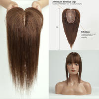 Extensiones De Cabello Humano Remi Ombre Rubio Para Mujeres Tope Con Flequillo Base De Seda Clip in Extensión De Cabello Para Mujeres Con Poco Cabello - details 15