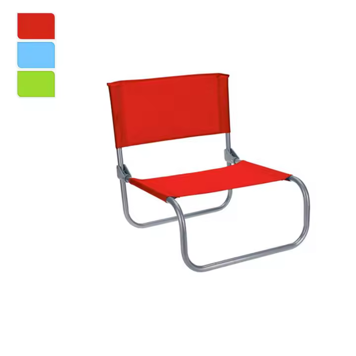 Silla de playa metalica plegable 43x50x43cm colores surtidos - 1