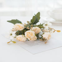 Bouquet De Flores Artificiales Peonía Y Budas De Té En Seda Para Boda Decoración Del Hogar Accesorio Para Interior Y Exterior - details 0