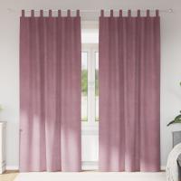 Cortinas Opacas vidaXL con anillas 2 pcs Rosa Oscuro Terciopelo - details 0