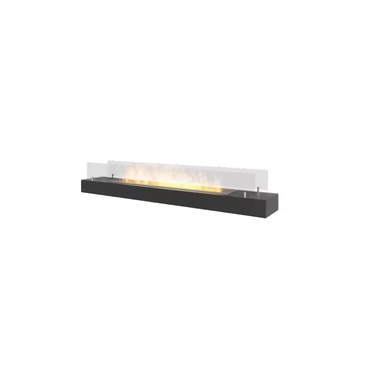 Quemador de Bioetanol insertable de encimera Negro mate en Maple inoxable de 120 cm con Cristal - 1