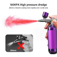 Kit De Pistoleta Aire Airebrush Para Uñas Con Compresor Portátil Pintura De Uñas Y Artesanías Herramienta De Belleza Multifuncional Recargable Metal - details 1