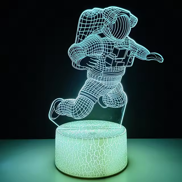 Lámpara De Noche LED 3D Tema Espacial Astronauta Dimmer Para Decoración De Habitación Infantil Regalos De Navidad Luz De Ambiente Para Mesa - 1