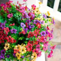 12 Bundles De Flores Artificiales Daisy UV-Resistentes Colores Mixtos Seda Falsa Para Decoración Al Aire Libre - details 3