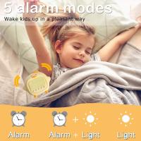 Despertador con forma de Pato para niños, Bonita Luz Nocturna, Dos despertadores, Brillo ajustable, lámpara portátil recargable para decoración de dormitorio (Amarillo) - details 2