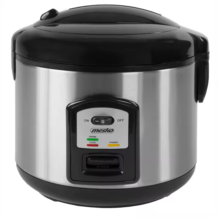 Mesko MS6411 Arrocera Eléctrica, Cocedero de Arroz 1,5 Litros, Función Mantener Caliente, Apagado Automático, 1000W, Acero Inoxidable - 1