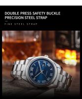 Reloj De Pulsera De Cuarzo Para Hombre CHRONOS Lujo Tendencia Acero Inoxidable Resistente Al Agua Con Calendario Completo Y Manos Luminosas - details 5