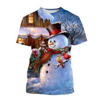 Camiseta De Verano Con Estampado Creativo De Hombre De Navidad 3D Muñeco De Nieve Diseño Lindo Y Caliente Para Uso Diario - details 4