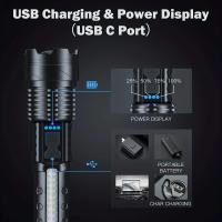 Linterna Torcha Recargable Super Potente Con Luz Lateral Para Camping Pesca Caza Escalada Aventura Resistente Al Agua Luz De Fosa > 500 Metros - details 1