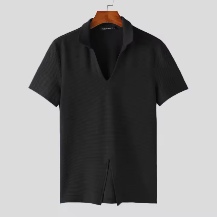 Camiseta De Hombre INCERUN 2024 Con Diseño De Rayas En La Parte Inferior Estilo Casual Manga Corta Cierre Pull on Tallas S-2XL - 1