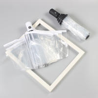 Paraguas plegable a prueba de viento para hombres y mujeres, apertura y cierre automático, compacto y resistente, paraguas plegable transparente, paraguas transparente de tres pliegues totalmente automático - details 2