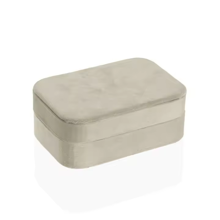 Caja-Joyero Versa Crema Madera Espejo Madera MDF 10 x 6 x 14,7 cm - 1