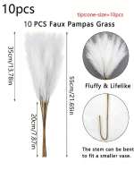 10pcs De Pampas Artificiales 55cm/21.65 Pulgadas Altas Rejas De Terciopelo Falso Grama Para Relleno De Vaso De Piso Decoración De Hogar - details 0
