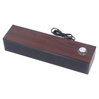 Altavoz de madera para ordenador de escritorio, barra de sonido estéreo de alta fidelidad con entrada auxiliar y cable USB para PC, portátil, tabletas y monitores. - details 1