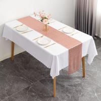 Corredor De Mesa De Sequinias Doradas Brillantes Para Boda Y Cumpleaños Decoración De Fiesta Y Día De San Valentín Material Voile Técnica Tejida - details 8