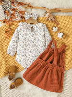 Conjunto De Vestido Y Falda Para Bebé Niña Estilo Verano Manga Larga Impresión O-Round Para Ropa Diaria Y Fashion - details 1