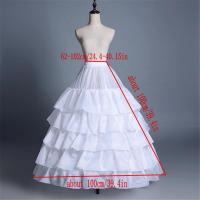 Falda Aro Completo Con 5 Capas De Volantes Petticoat Sótano Para Vestido De Boda Cintura Ajustable Material De Poliéster Y Nylon - details 2