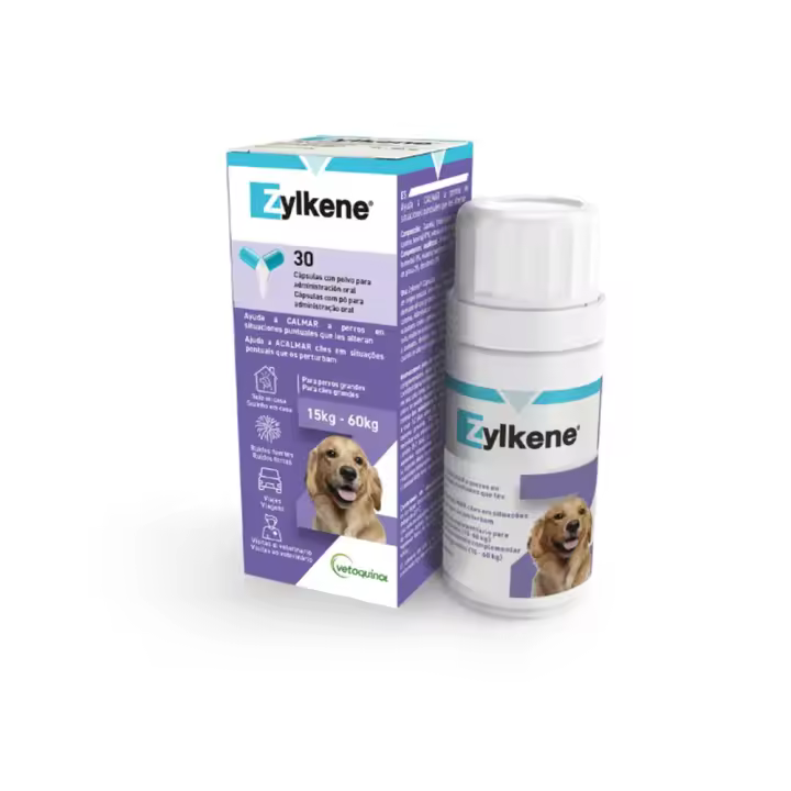 Zylkene 450 mg 30 cápsulas tranquilizante natural para perros de tamaño grande Vetoquinol - 1