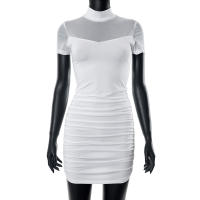 CUTENOVA Vestido Mini Dark Goth Y2k Bodycon Para Mujer Transpirable Patchwork See through Fiesta Streetwear Polyester Spandex - details 7
