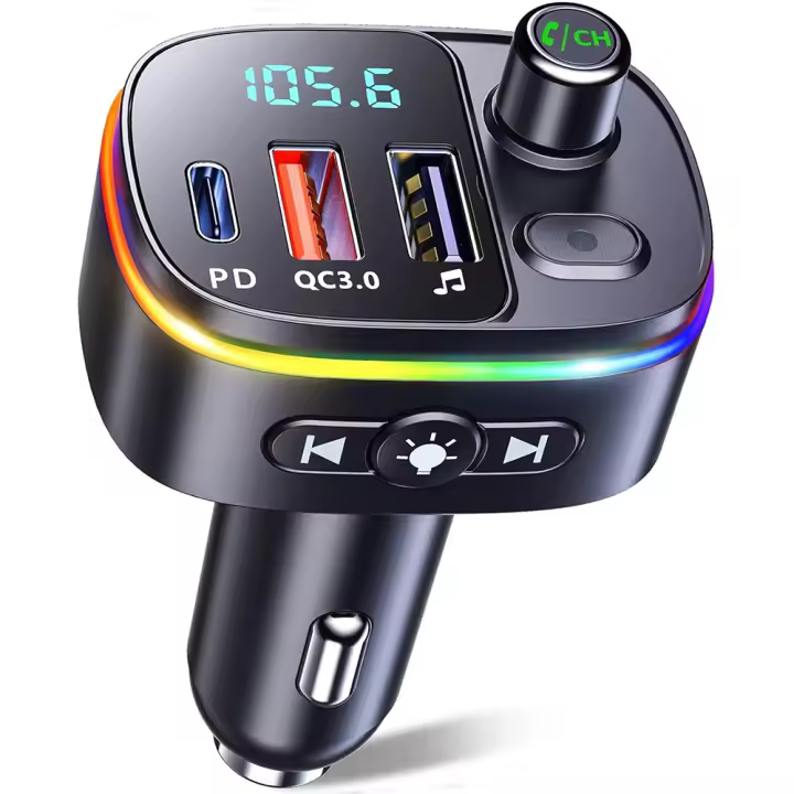 Transmisor FM Bluetooth para coche, radio inalámbrica Adaptador Bluetooth para reproductor de música con manos libres - 1