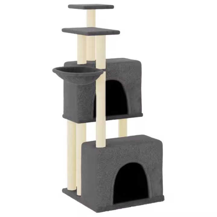 Rascador para Gatos with postes de ISAL gris Obscura 122 cm - 1