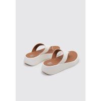 Fitflop F-MODE LEATHERFLATFORM TOE - POST SANDALS Sandalia Con Cuña Mujer Blanco - details 2