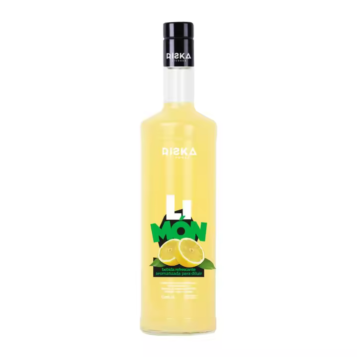 RISKA LICORES Refresco de Limón RISKA Sin alcohol - Bebida Refrescante - Litro - 1