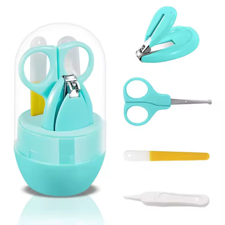Transparent Lid Baby Nail Kit,4-in-1 Baby Grooming Kit,with Baby Nail Clippers,Scissor,Nail File&Tweezer,Baby Nail Care Kit for Newborn,Infant or Toddler - 1
