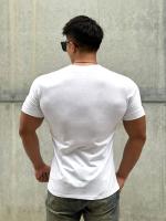 Camiseta Deportiva Para Hombre V-Neck Manga Corta Verano Fitness Collar Erguido Algodón Moda Ropa De Entrenamiento Base - details 17