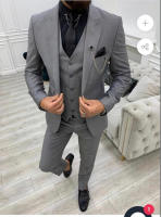 Traje De Boda Formal Para Hombre 3 Piezas Tuxedo Slim Fit Conjunto De Traje De Negocios Con Chaqueta Pantalón Y Chaleco - details 1