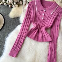Conjunto De Dos Piezas Para Mujer REALEFT Otoño Invierno Traje De Pista De Correr Polo Collar Suéter Y Falda Skater A-line Nuevo 2024 - details 6