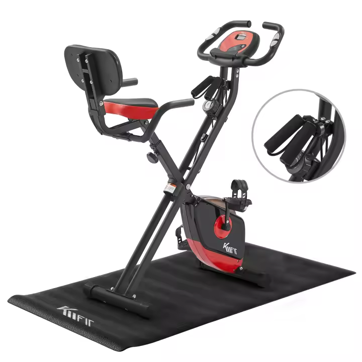 KM-Fit bicicleta estÃ¡tica, bicicleta fitness plegable con aplicaciÃ³n hasta 150Kg - 1