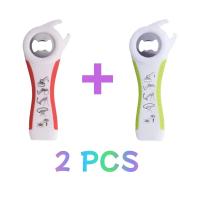 Abrigo De Botellas Y Latas Multifuncional De Acero Inoxidable Y Plástico 2PCS 5 En 1 Negro Herramienta De Cocina Para Cerveza Y Soda - details 3
