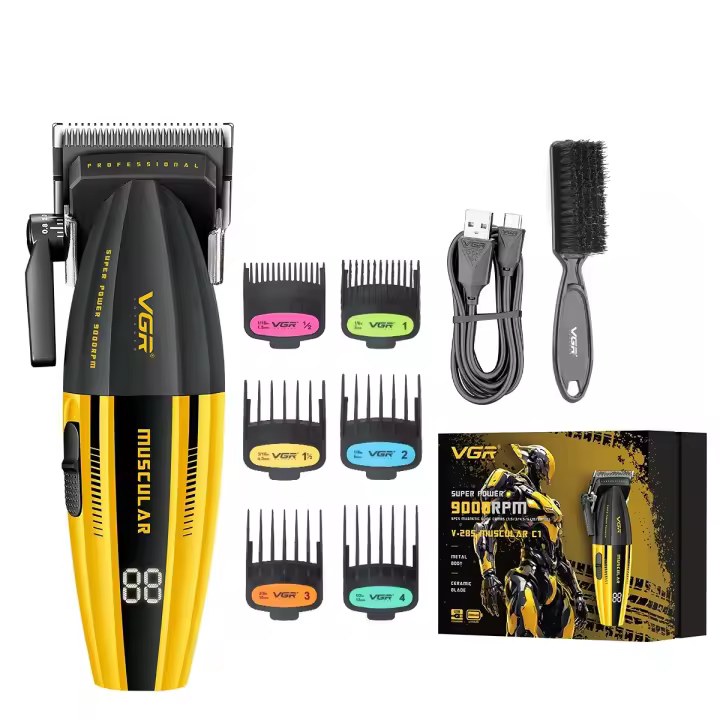 VGR Clipper Profesional Cortadora De Cabello Eléctrica 9000 RPM Para Barberos Corte Seco Y Húmedo Cuchilla De Acero Inoxidable V-285 - 1