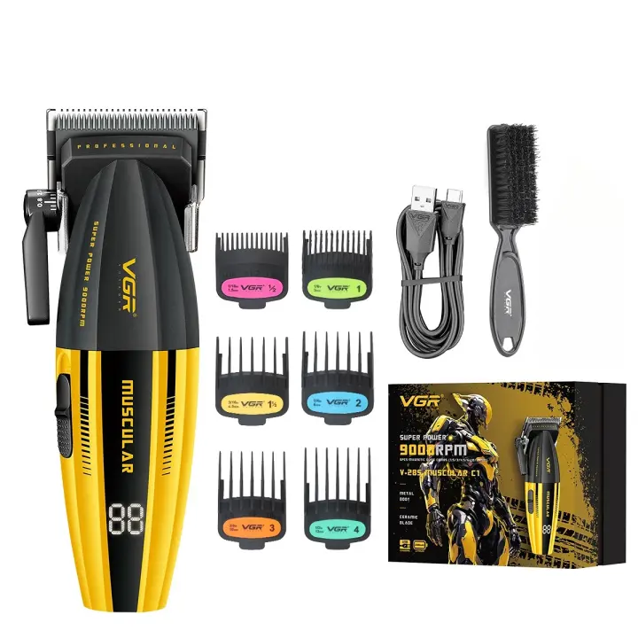 VGR Clipper Profesional Cortadora De Cabello Eléctrica 9000 RPM Máquina De Corte Para Barbero Cabello Hombre V-285 Recargable - 1