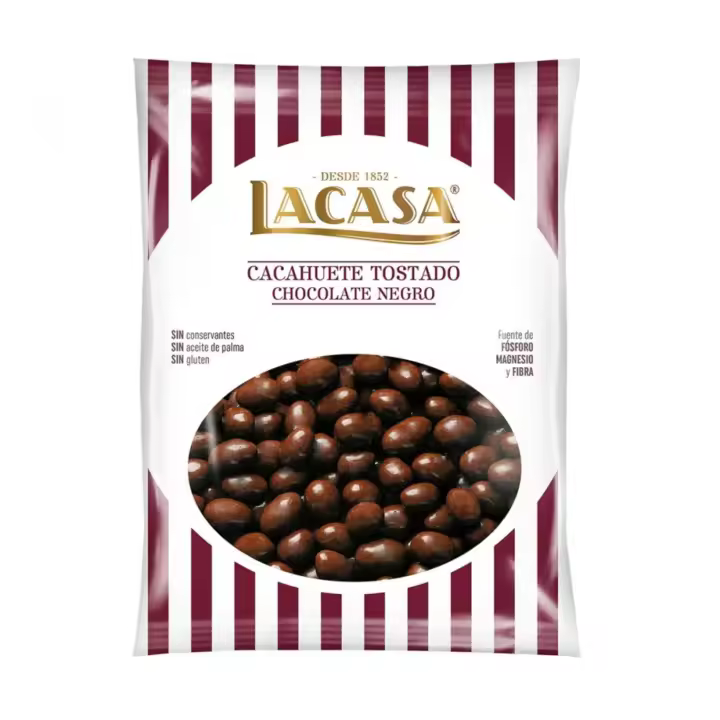 Lacasa Cacahuete Tostado con Chocolate Negro 450 G - 1