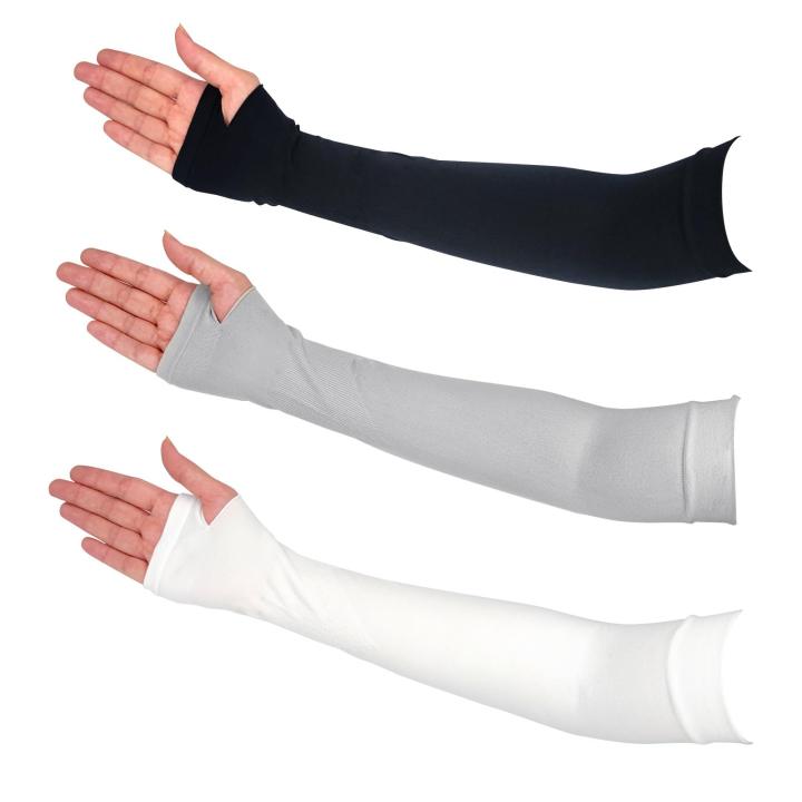 3 pairs of comfortable arm guards with thumb holes, protective and cooling arm guards in 3 colors, compression sleeves for women and men