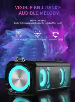 Altavoz Portátil Con Luz LED RGB Y Bluetooth 5.0 EBS-045 Micrófono Integrado Soporte De Tarjeta TF Reproductor De Música Inalámbrico - details 4
