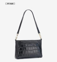 Bolso De Hombro Para Mujer Zency De Cuero Genuino Con Patrón De Flor De Piedra Y Piel De Cocodrilo Vintage Gran Capacidad Bandolera - details 9