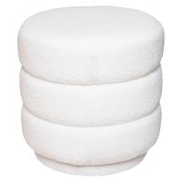 XOCOTŌ® PUFF "Polar"  Puff Rizo Blanco  Taburetes nórdicos para cambiar zapatos, taburete redondo de lujo de Terciopelo de diseñor, Otomano, muebles de sala de estar, Pie de Cama - XOCOTO · Tu Hogar, Cleverly Simple - details 2