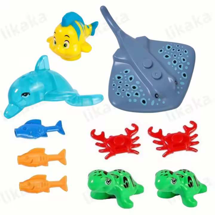 MOC Bloques De Construcción Submarinos Para Niños Animales Rayas Tortugas Delfín Peces Octopus Modelo Set Juguetes Regalos - 1