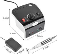 Aparato Pulidor de Uñas Torno Máquina de Pulido de Uñas Eléctrica Profesional 35000 RPM Herramienta de Manicura y Pedicura Set + 34 Boquillas Recambio + 50 Banda de Lijado - Negro - details 2