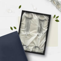 RegaloVip.es - Copas Champán Bohemia, Estuche de Lujo. Cristal de Bohemia, Regalos personalizados y originales, copas personalizadas, brindis con emoción, regalo bodas, 25 aniversario, 50 aniversario, bodas plata, bodas de oro. - details 1