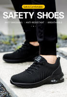 Zapatos De Seguridad Con Suela De Air Cushion Para Hombre Y Mujer Antipinchazos Transpirables Con Punta De Acero Zapatillas De Trabajo Protección Respirables Talla Verdadera - details 1