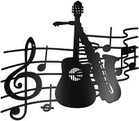 Arte De Pared HelloYoung Con Guitarra Y Saxofón Metal Para Cocina Baño Sala De Estar Dormitorio Escultura Colgante De Música - details 1