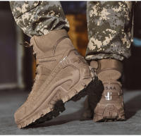 Botas De Táctica Desértica Para Hombres Zapatos De Senderismo Con Cubierta Alta Impermeables Y Seguridad Anteojos De Trabajo - details 10