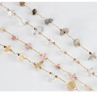 Cadena De Piedras De Cristal Natural Para DIY Joyería Hechas a Medida Cadena De Grava Natural Para Creación De Joyas - details 1
